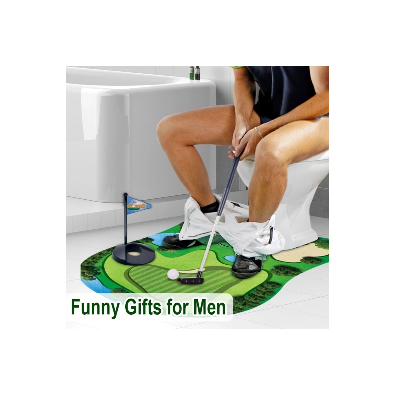 Funny Toilet Golf Game Creative Golf Club Practice Ball Children's Toy