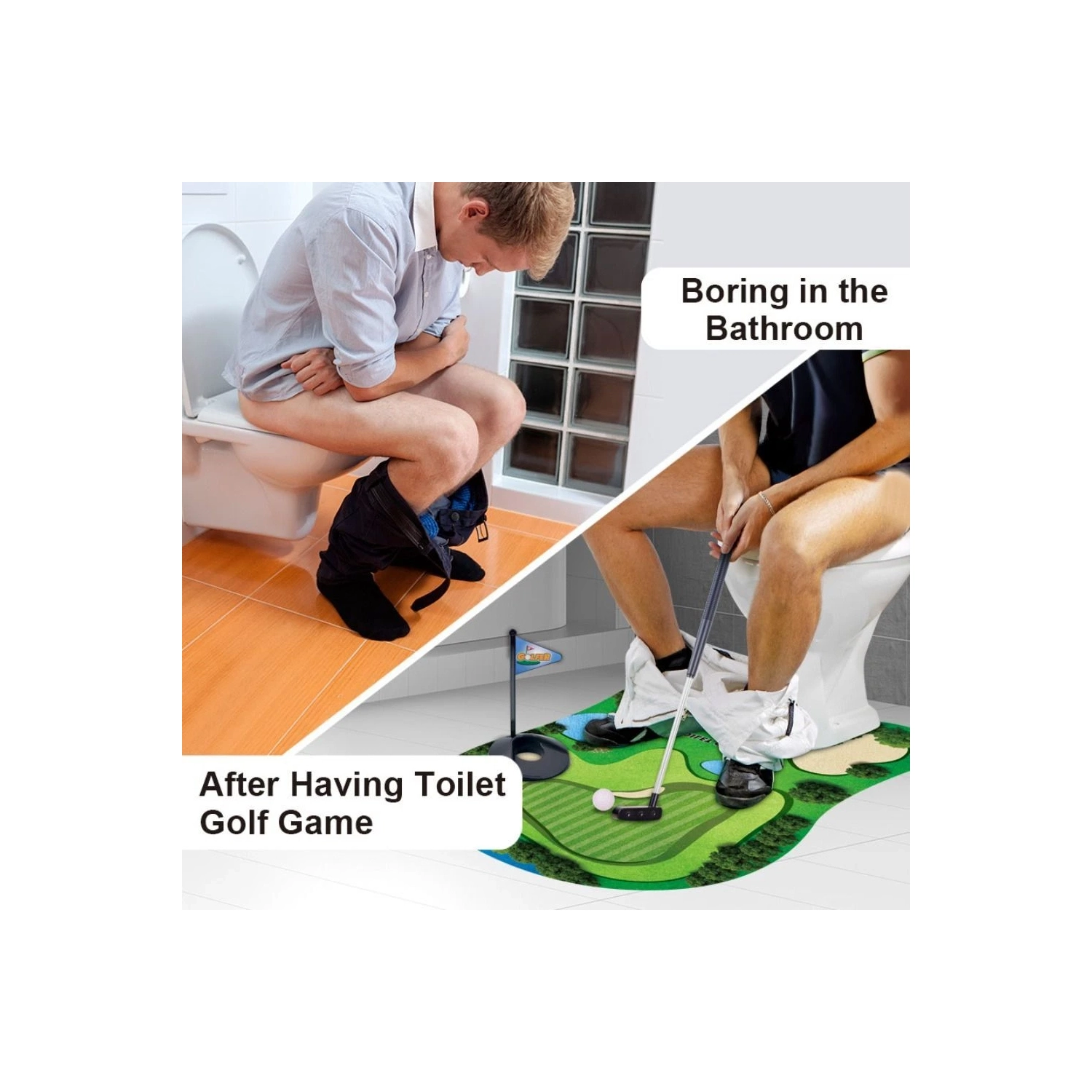 Funny Toilet Golf Game Creative Golf Club Practice Ball Children's Toy