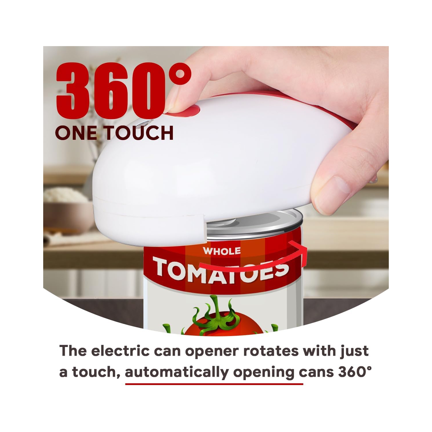 Electric Can Opener,Automatic Can Opener for Kitchen,Hands-Off Battery Operated Opener,Portable Can Opener for Seniors