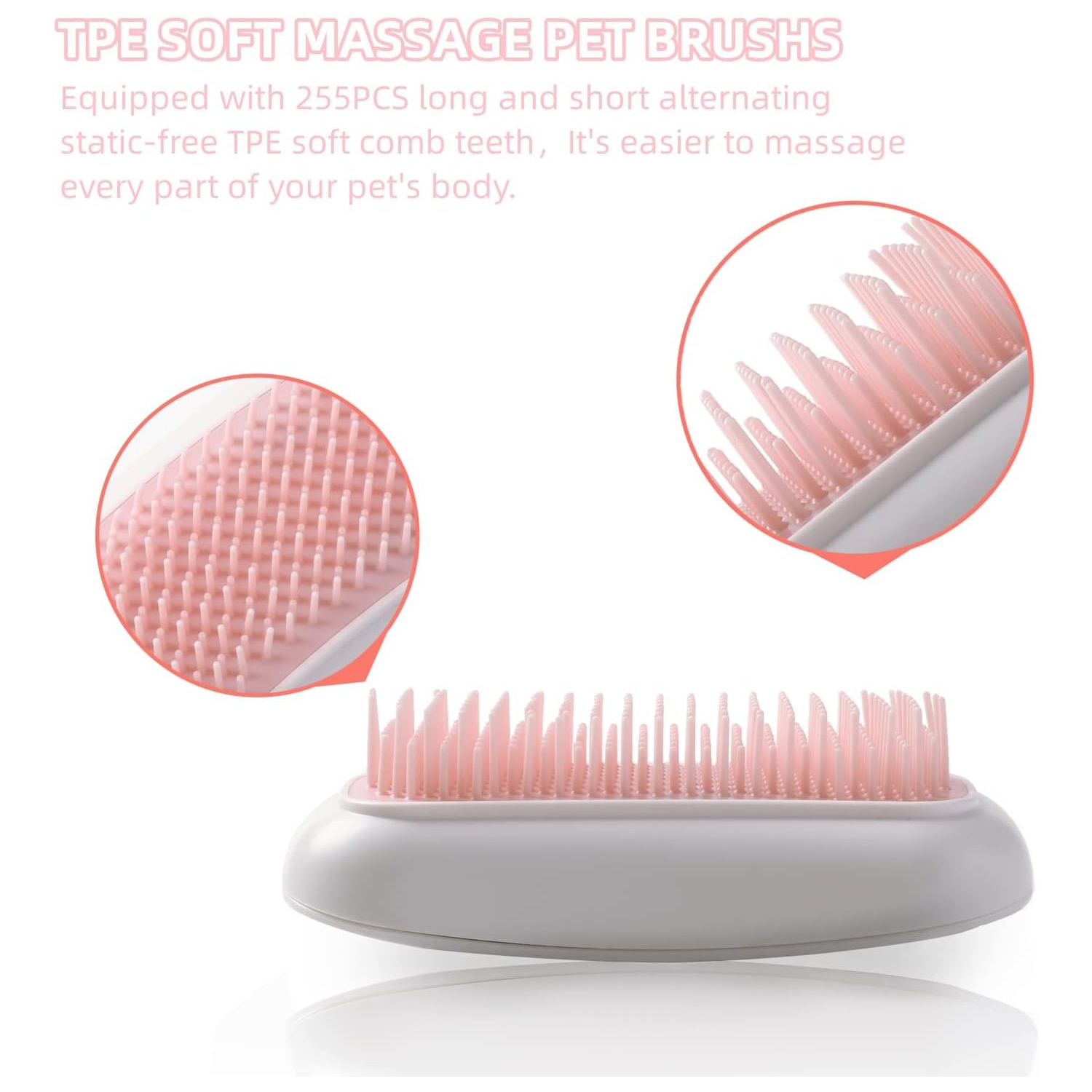 2-Pack Electric Massage Cat Brushes,Portable Pet Brush,Cats Dogs Hair Removal Comb,Hair Brush for Pet Massage