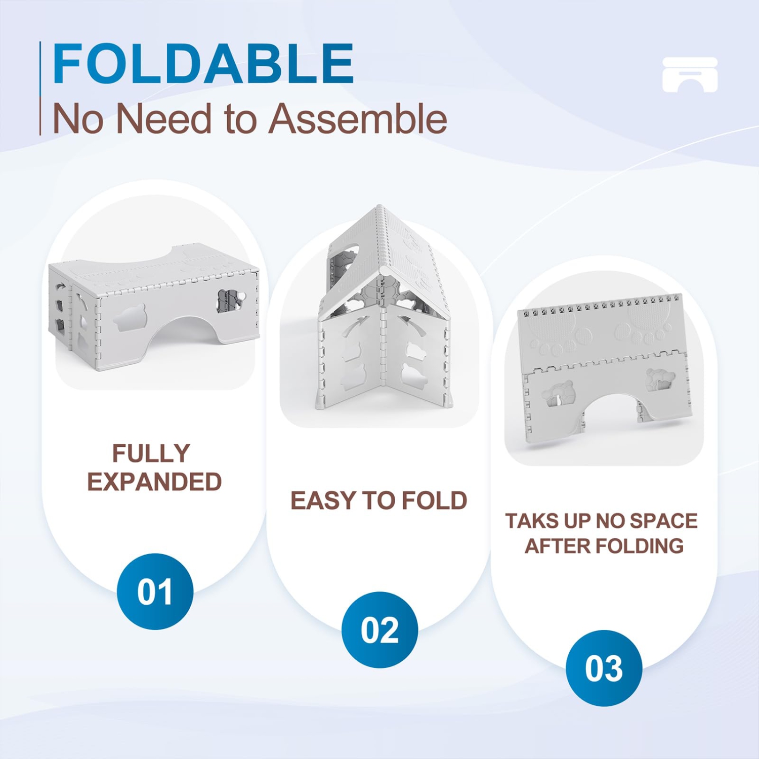 Tabouret de toilette portatif, pot grasse pliable pour adultes, repose-pieds de salle de bain adapté aux aînés et aux enfants