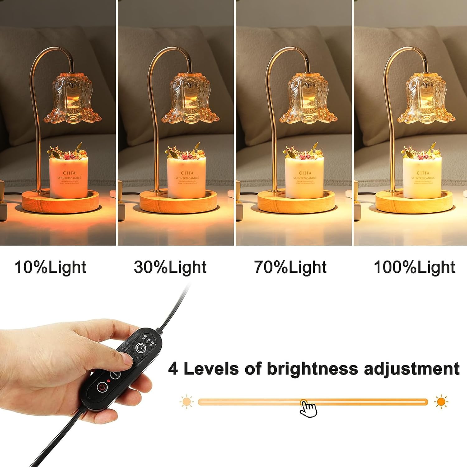 Aromatherapy Melted Wax Lamp Candle Warmer Lamp Bedroom Table Lamp-Timing Dimming