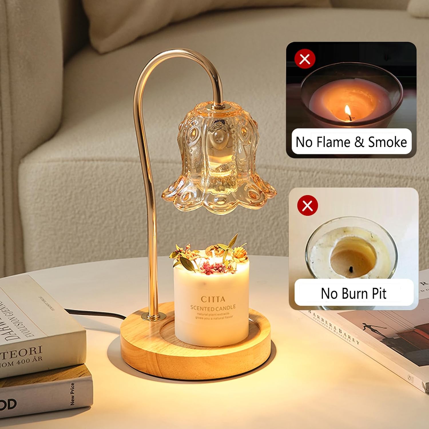 Aromatherapy Melted Wax Lamp Candle Warmer Lamp Bedroom Table Lamp-Timing Dimming