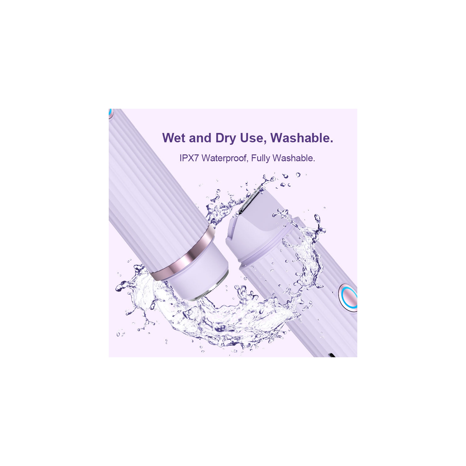 Electric Shaver for Women Waterproof Wet & Dry Hair Razors 2 in 1 Double Head Dual Bikini Hair Trimmer Detachable Head Shaver