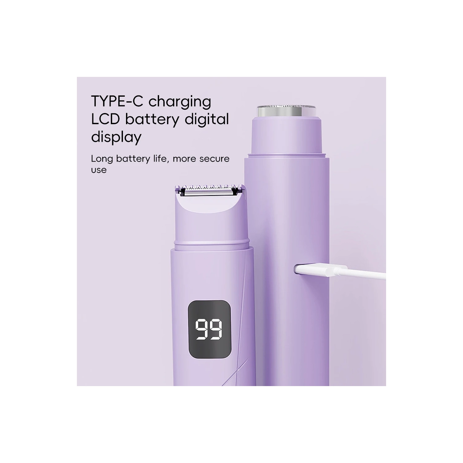 Dual Head Electric Shaver for Women, Wireless Charging Shaver, Portable Mini Bikini Electric Shaver Women's Hair Removal Device