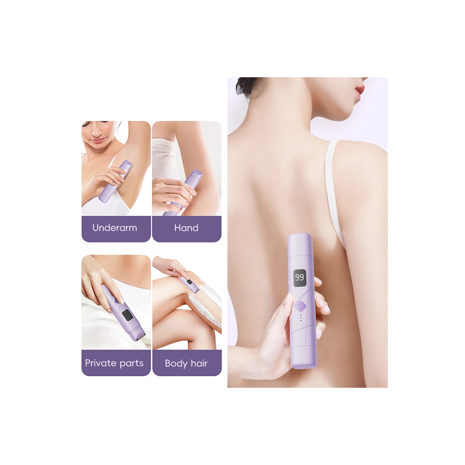 Dual Head Electric Shaver for Women, Wireless Charging Shaver, Portable Mini Bikini Electric Shaver Women's Hair Removal Device