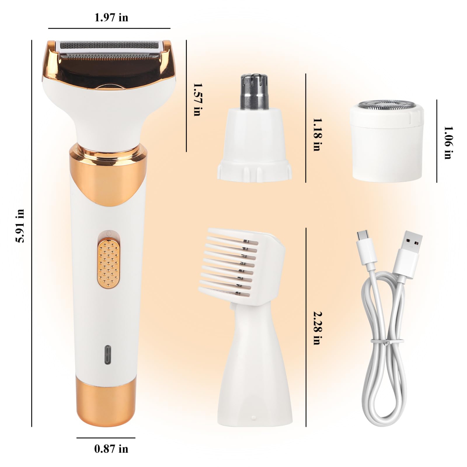 Electric Razors for Women, Cordless Bikini Shaver, 4 in 1 Painless Wet and Dry Waterproof Body Epilator for Home and Travel Use