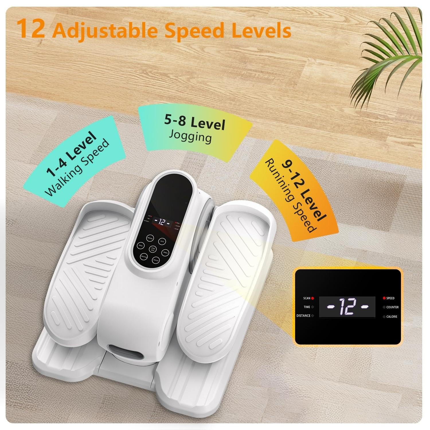 Exerciseur elliptique sous le bureau, exerciseur elliptique pour les jambes assis pour les aînés, exerciseur à pédales miniature silencieux et