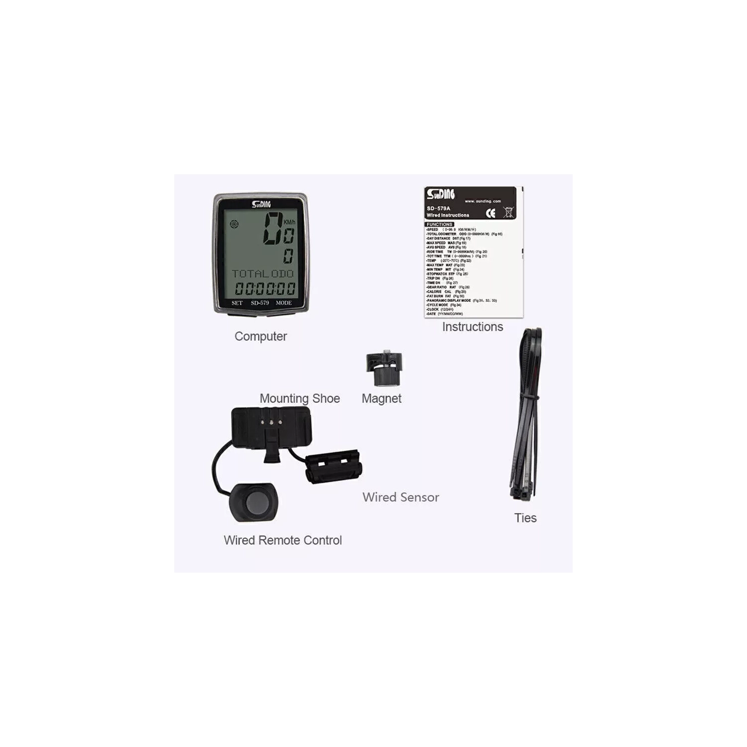 Bicycle Speedometer Odometer Waterproof Bicycle Meter LCD Display