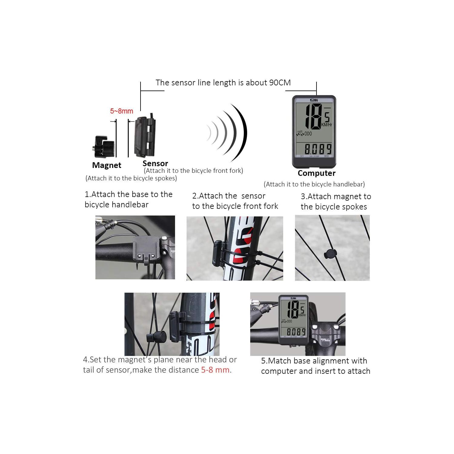 Odomètre filaire pour vélo, compteur de vitesse en temps réel, suivi des données de cyclisme, étanche et antichoc