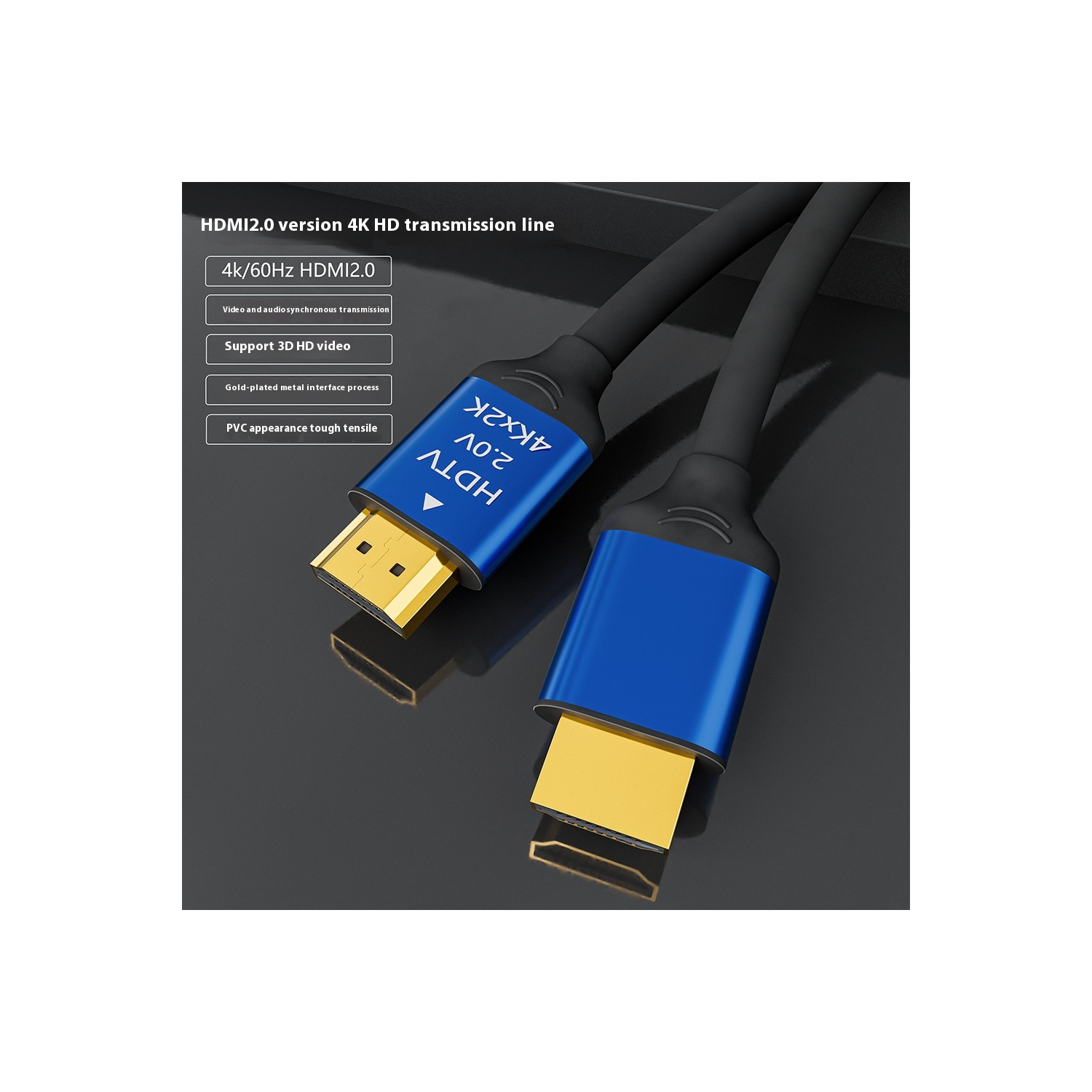 hdmi cable version 2.0, 4k computer monitor connection cable, tv projector data hd cable, 3 meters