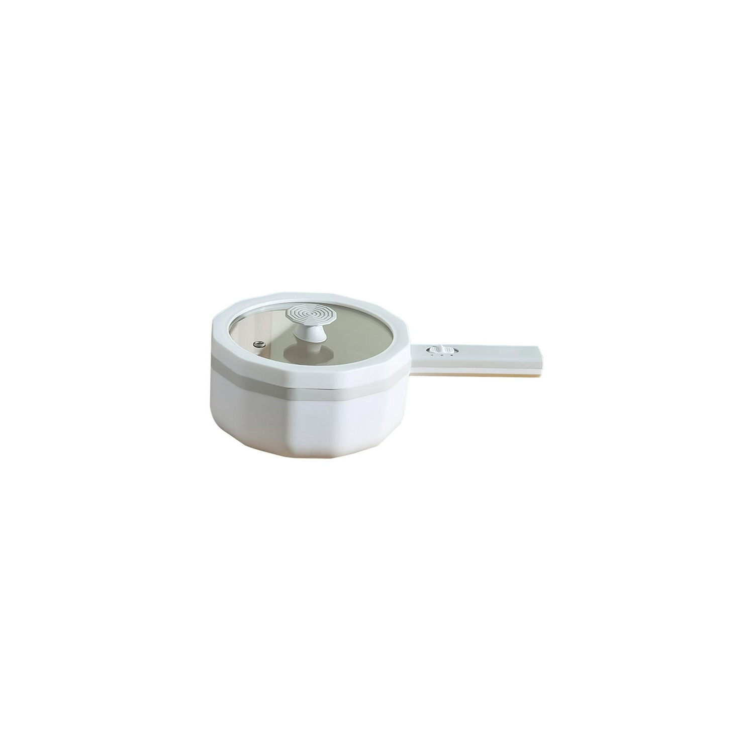Household electric cooking pot multi-function all-in-one frying pan student dormitory noodle cooking pot - white