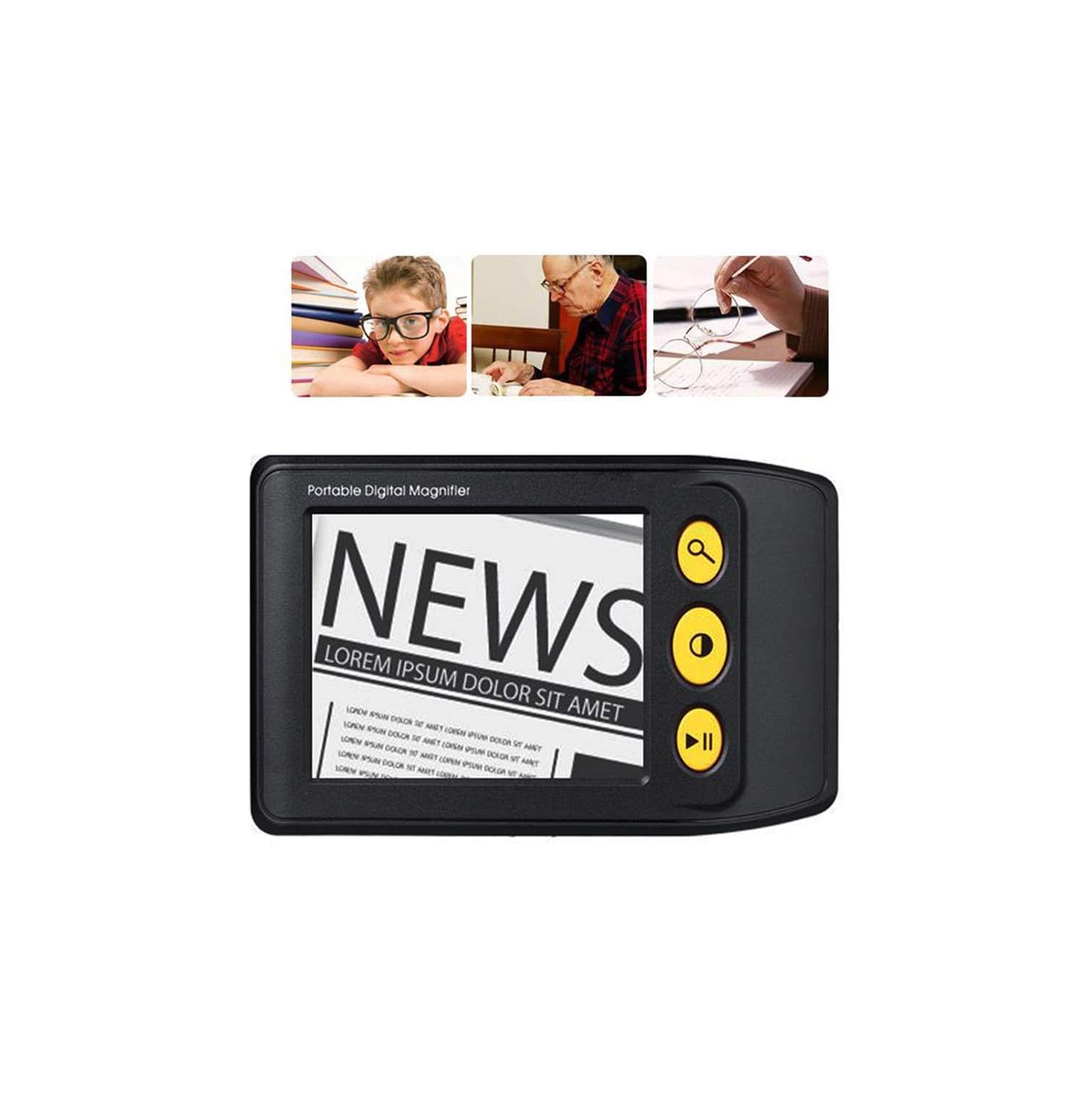 3.5-inch handheld auxiliary digital magnifier | 8 color modes | 2X-25X adjustable magnification | Portable reading aid | Suitable for students, the