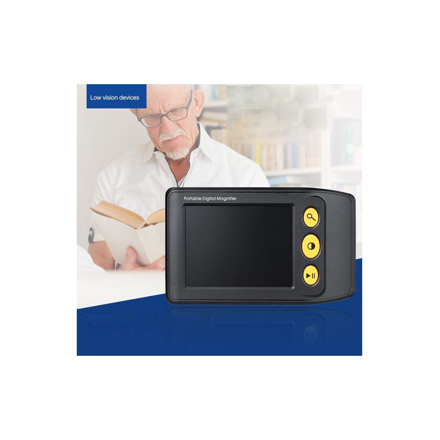 3.5-inch handheld auxiliary digital magnifier | 8 color modes | 2X-25X adjustable magnification | Portable reading aid | Suitable for students, the