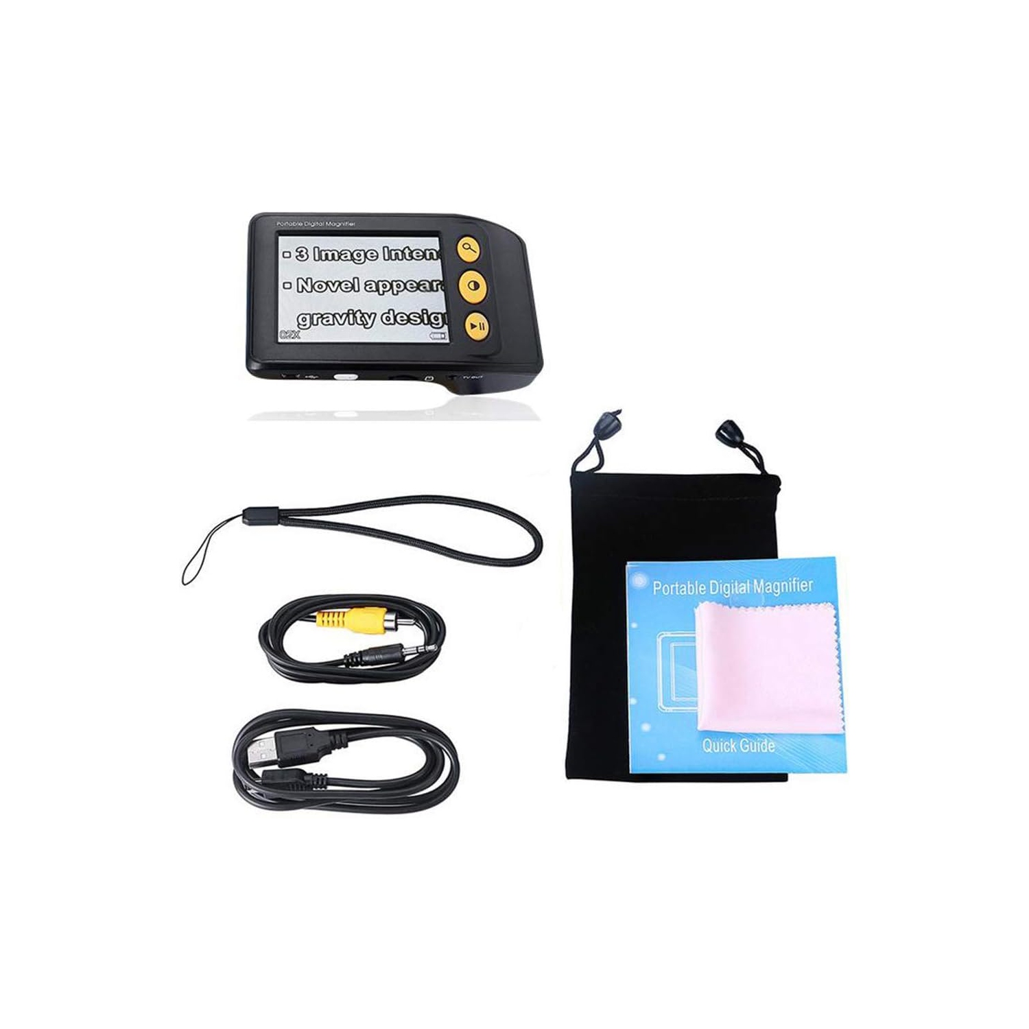 3.5-inch handheld auxiliary digital magnifier | 8 color modes | 2X-25X adjustable magnification | Portable reading aid | Suitable for students, the