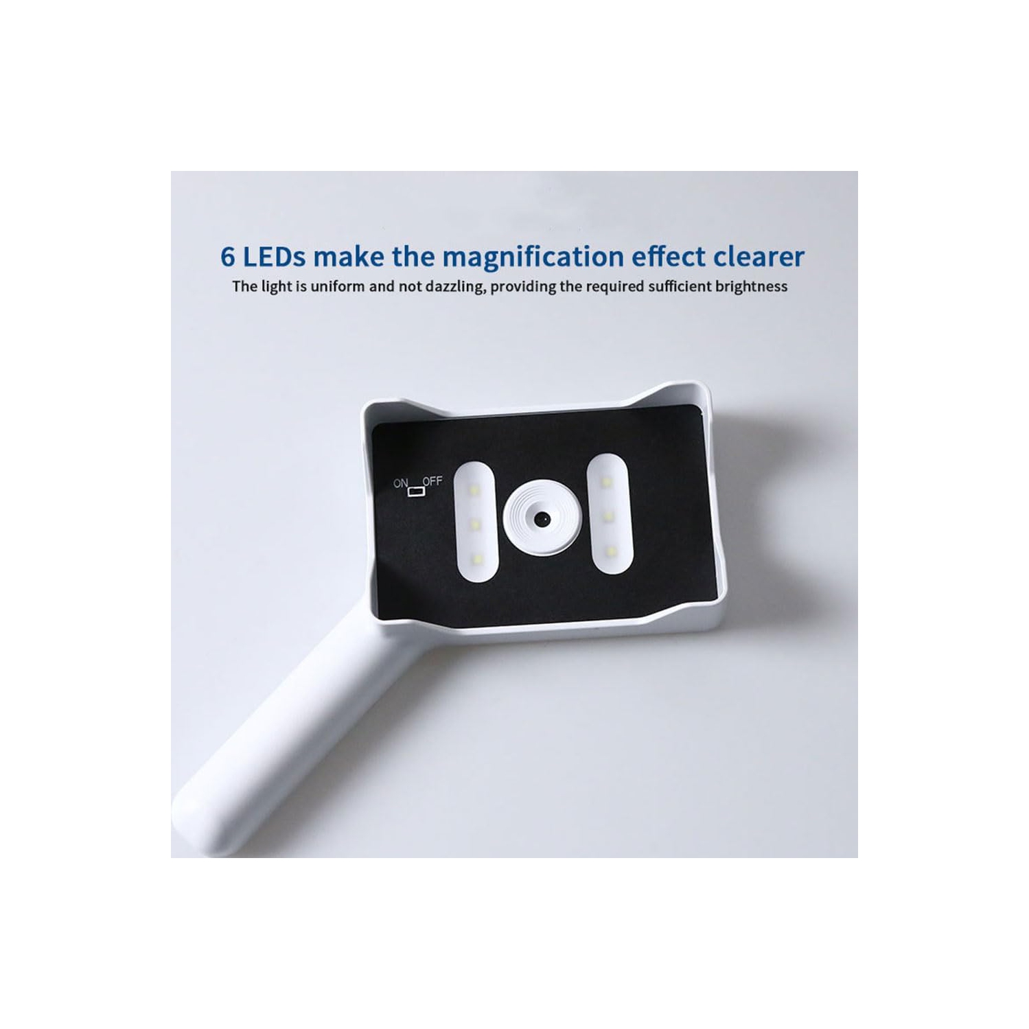 Loupe de lecture électronique portative 3-10x | 6 lampes de protection oculaire LED | Conception rechargeable | Base antirayure | Aide visuelle HD