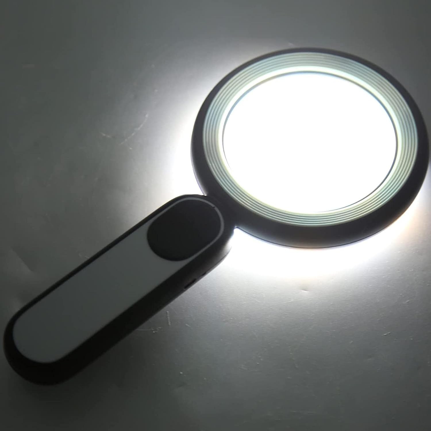 20x LED optical portable handheld magnifier 21 cold and warm lights USB charging touch switch Elderly reading appreciation magnifier