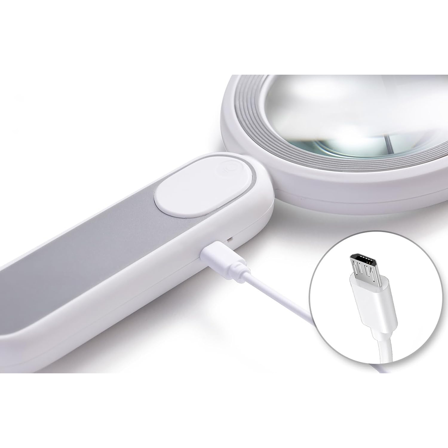 Loupe portative optique 20x LED 21 lumières froides et chaudes USB Interrupteur tactile de recharge Personnes âgées Loupe d'appréciation de lecture