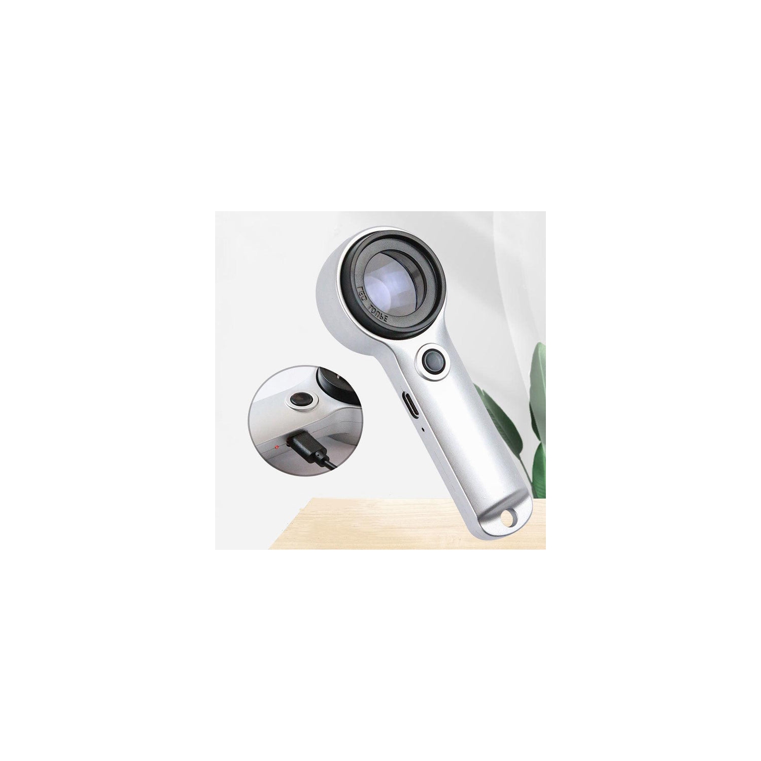 Loupe optique haute définition 10x | Détection LED à deux sources de lumière + UV | Chargement USB portable | Identification des bijoux