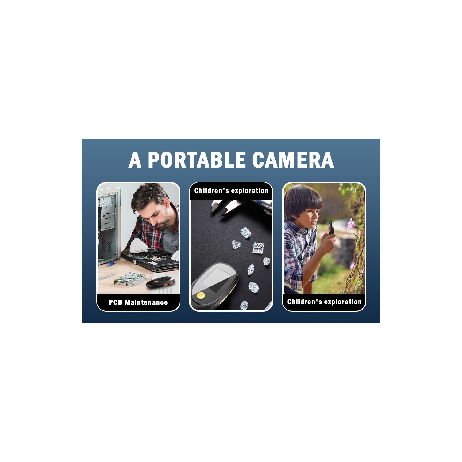 2-inch HD portable digital microscope | 600mAh rechargeable | 8 LED fill light | Suitable for reading/electronic repair/collectibles