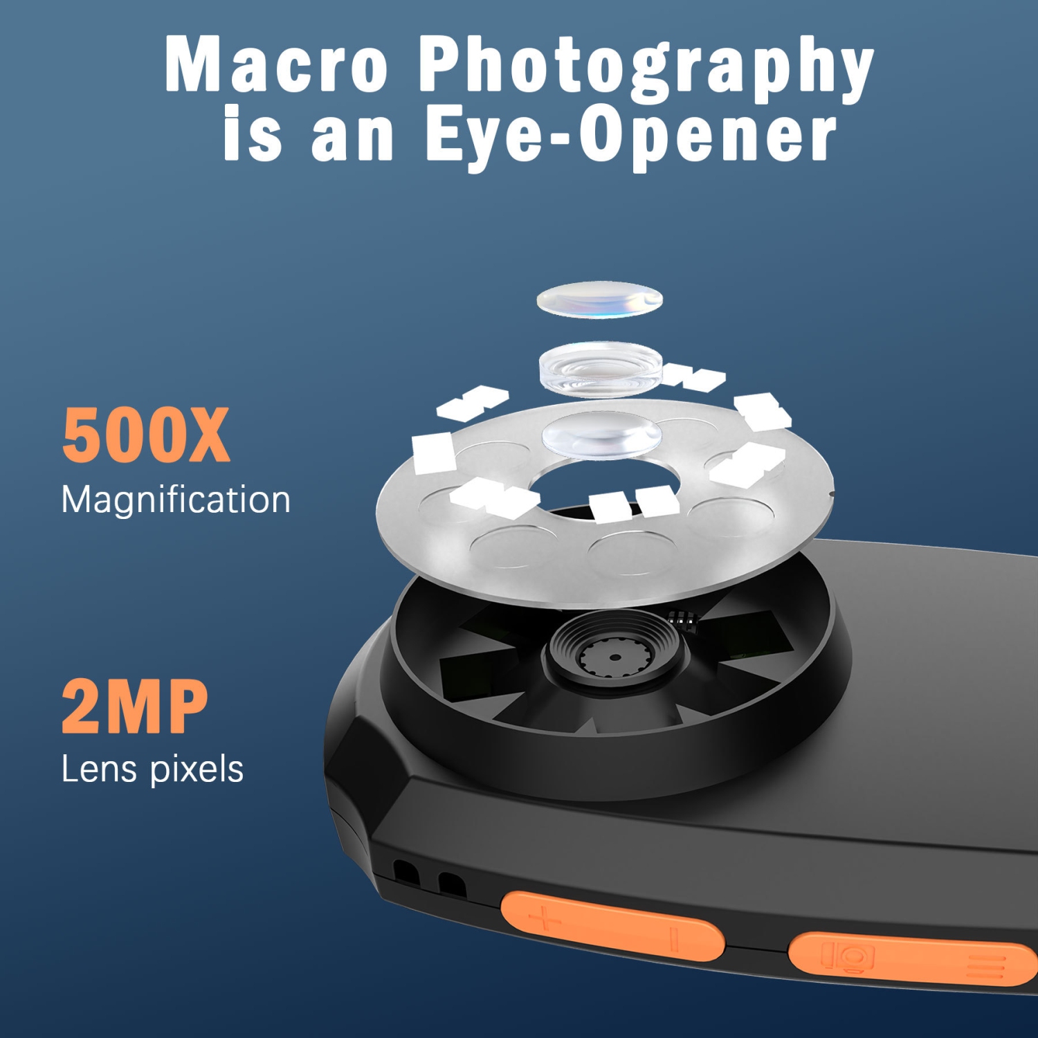 2-inch HD portable digital microscope | 600mAh rechargeable | 8 LED fill light | Suitable for reading/electronic repair/collectibles