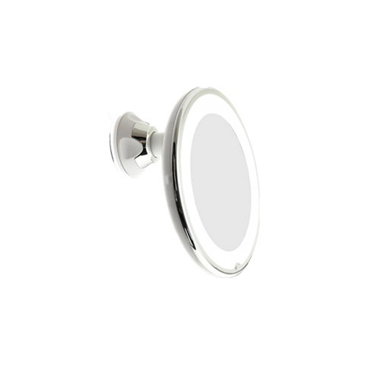 Miroir de maquillage lumineux à grossissement 10x avec ventouse à verrouillage électrique, miroir de toilette portatif sans fil pivotant à 360 degrés