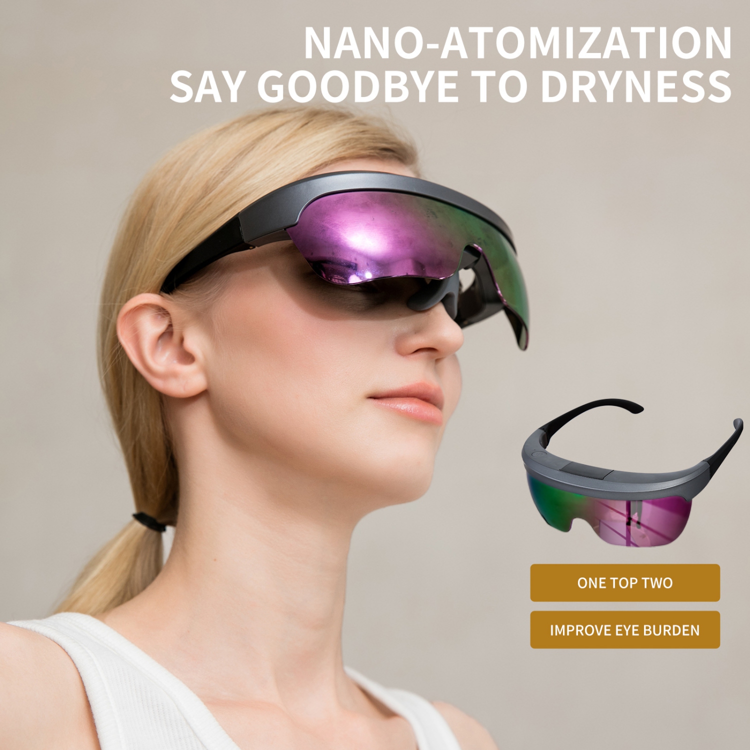 Protecteur pour les yeux secs, soulagement de la fatigue, masque intelligent pour les yeux à vapeur, outil d'atomisation visuelle pour les yeux