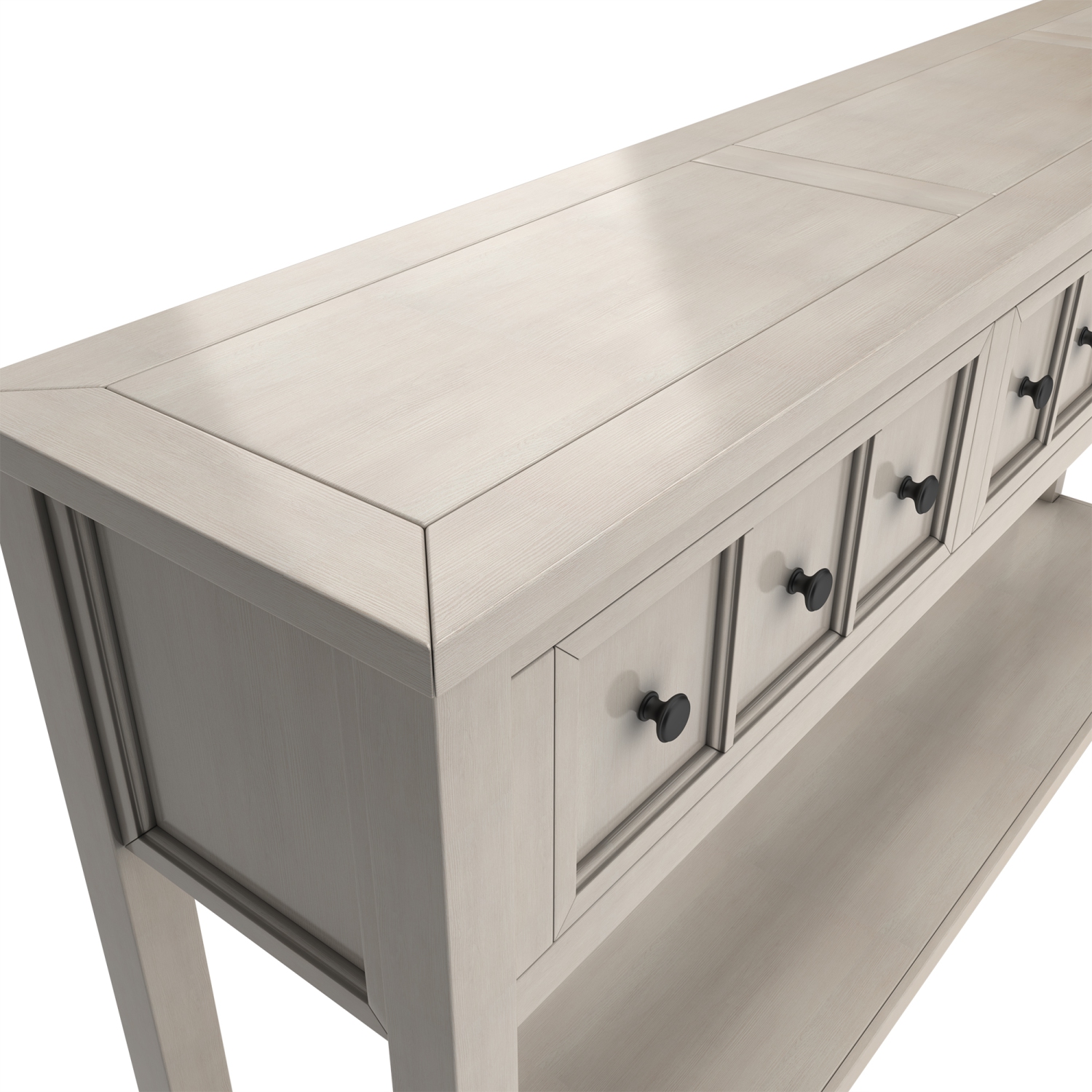 Kepooman Rustic Entryway Console Table, 60" Long Sofa Table with two Different Size Drawers and Bottom Shelf for Storage - Gray