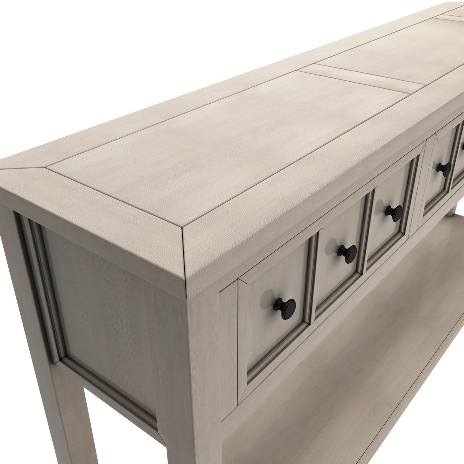 Kepooman Rustic Entryway Console Table, 60" Long Sofa Table with two Different Size Drawers and Bottom Shelf for Storage - Gray