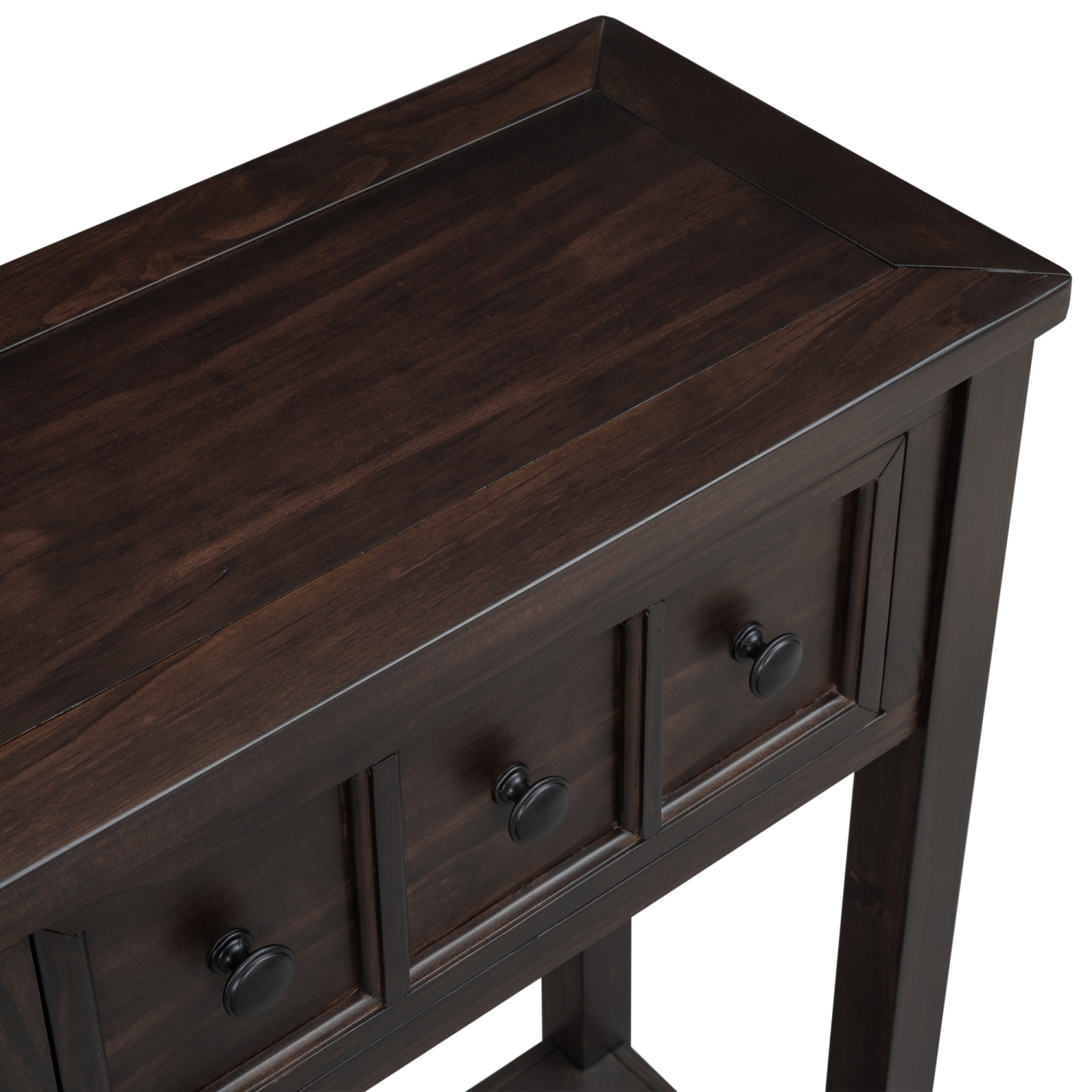 Kepooman Rustic Entryway Console Table, 60" Long Sofa Table with two Different Size Drawers and Bottom Shelf for Storage - Espresso