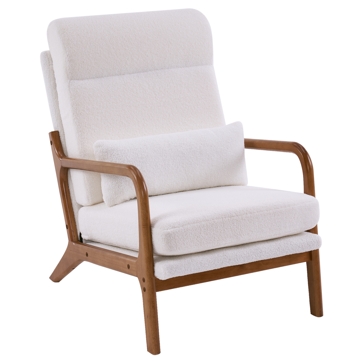 Karl Home Wide Armchair Solid Wood Accent Chair White