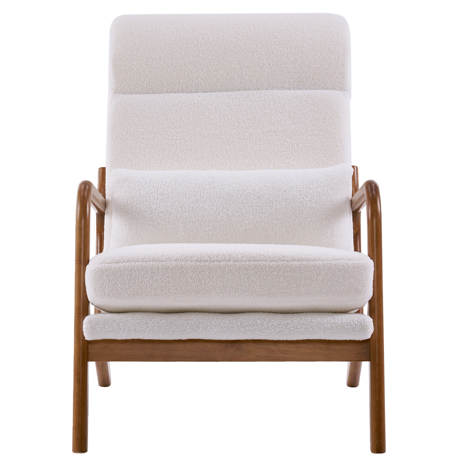Karl Home Wide Armchair Solid Wood Accent Chair White