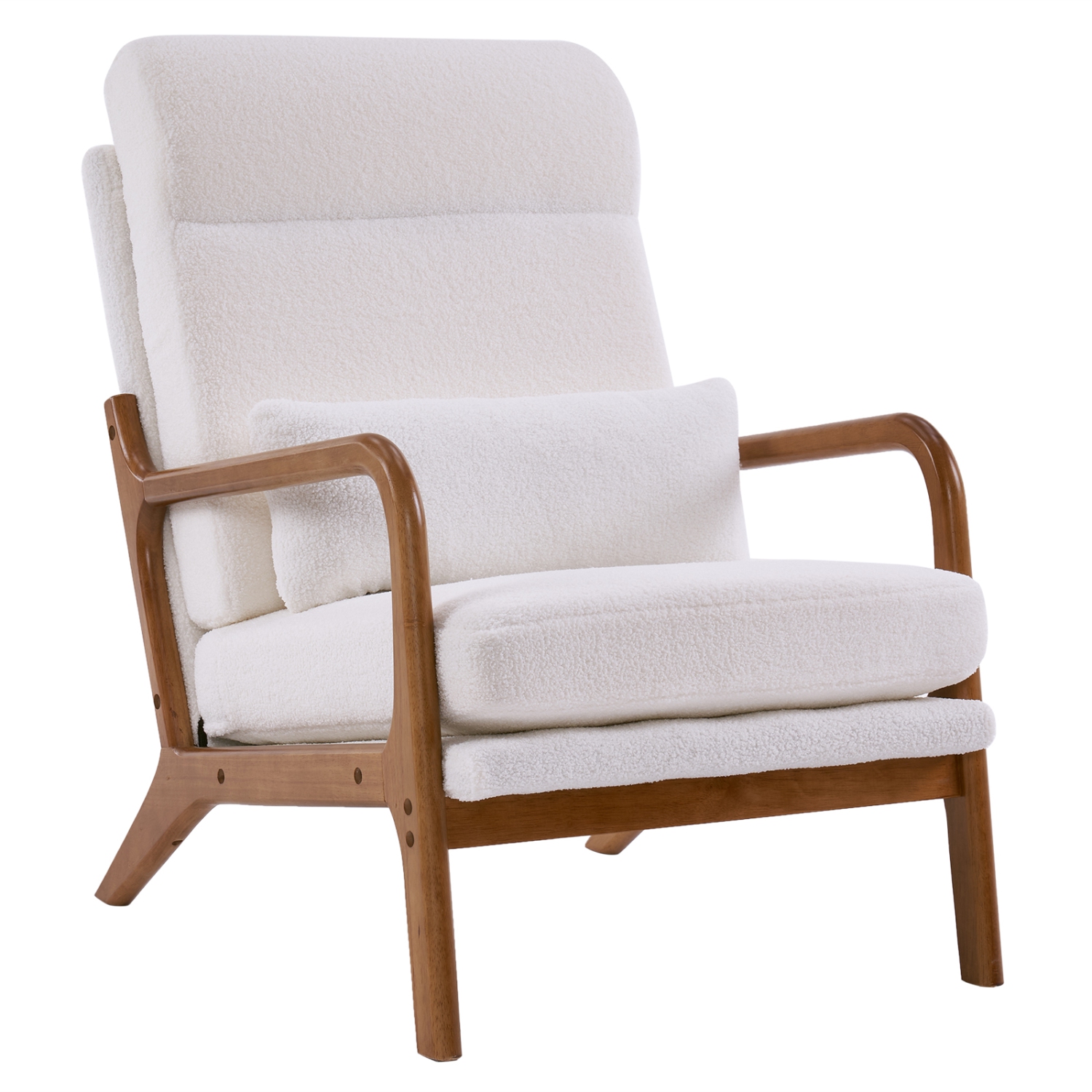 Karl Home Wide Armchair Solid Wood Accent Chair White