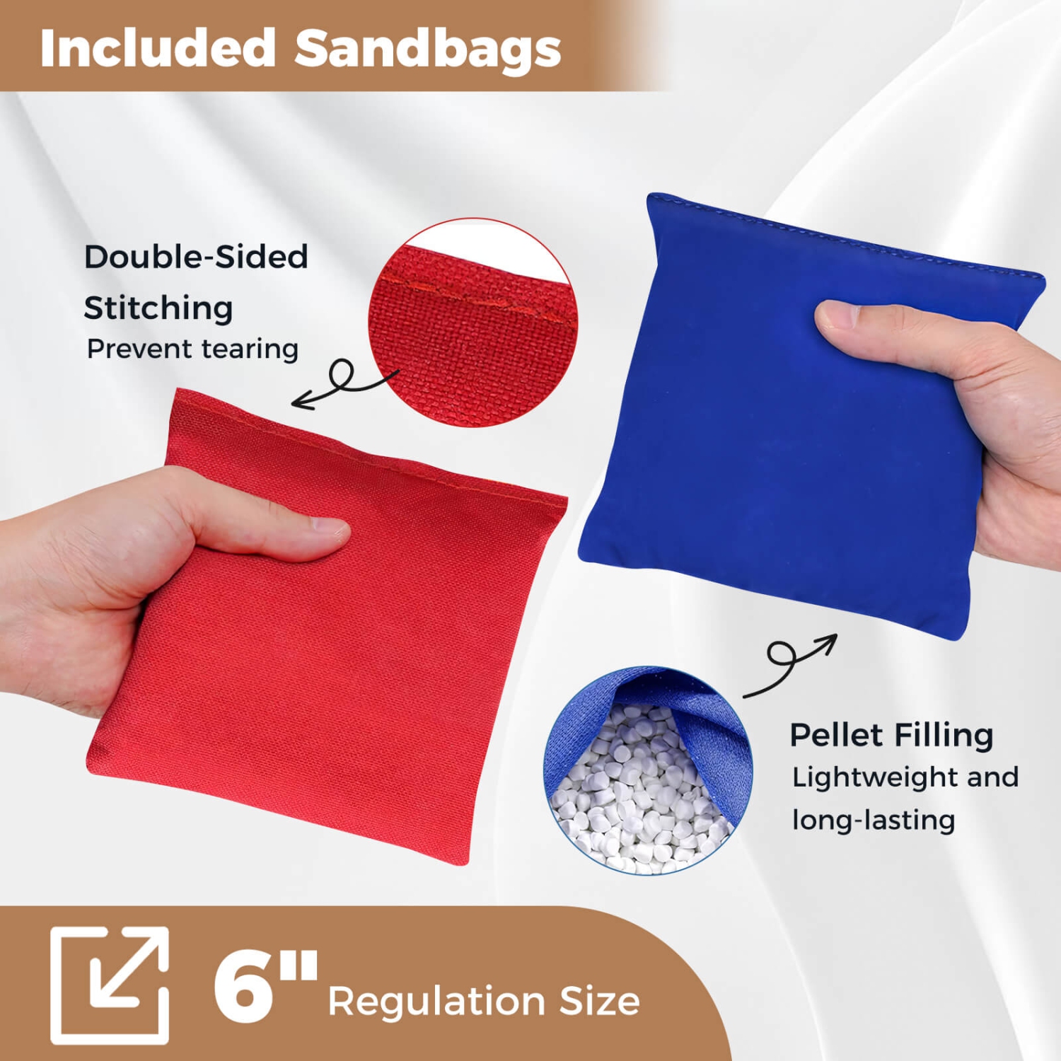 Costway 1/2 PCS 4'x2' Portable Corn Hole Game Board Includes 8 Bean Bags Solid Wood