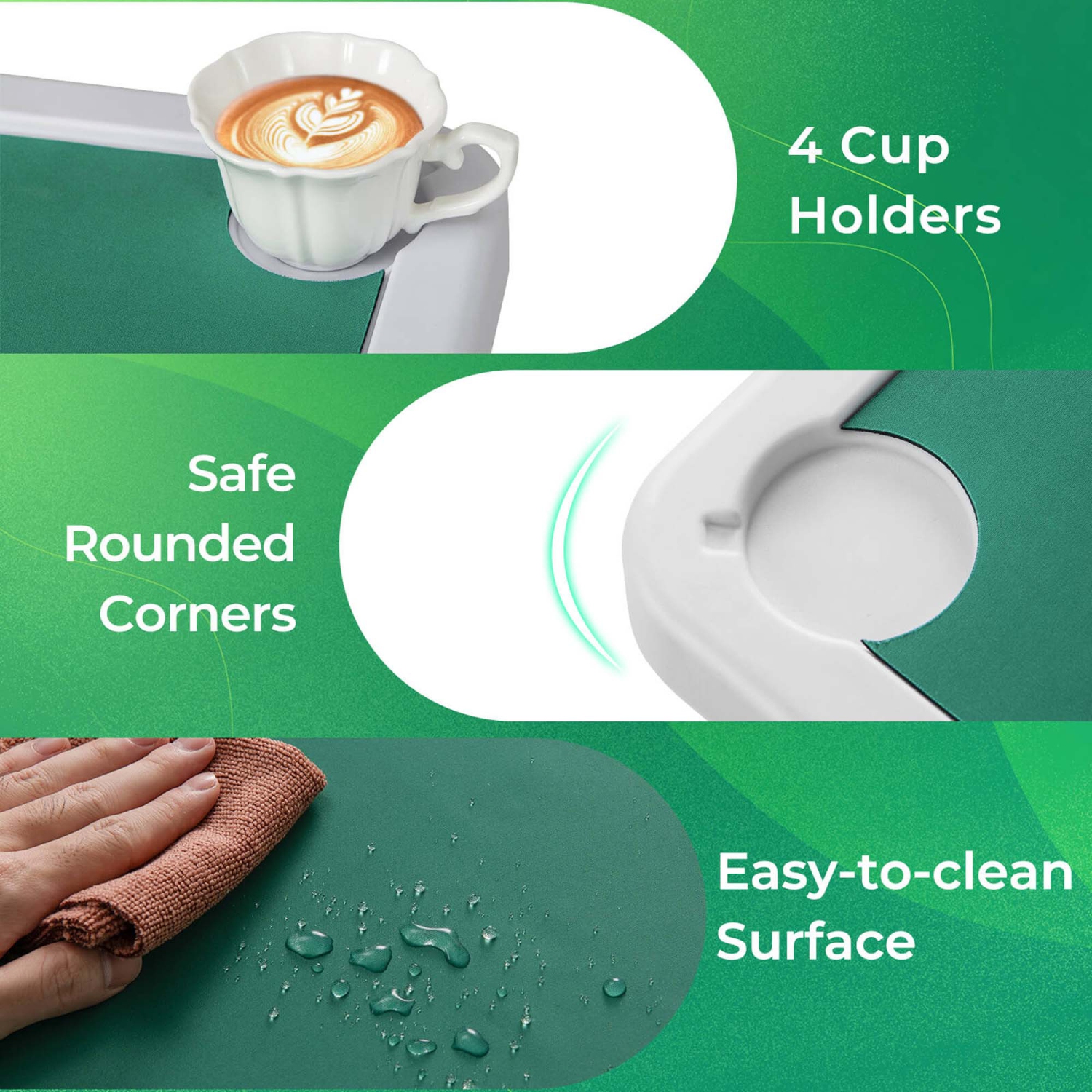 Costway 35" Folding Mahjong Table with Cup Holders & Smooth Felt Mat Carrying Handle Green/Red/Blue/Multicolor