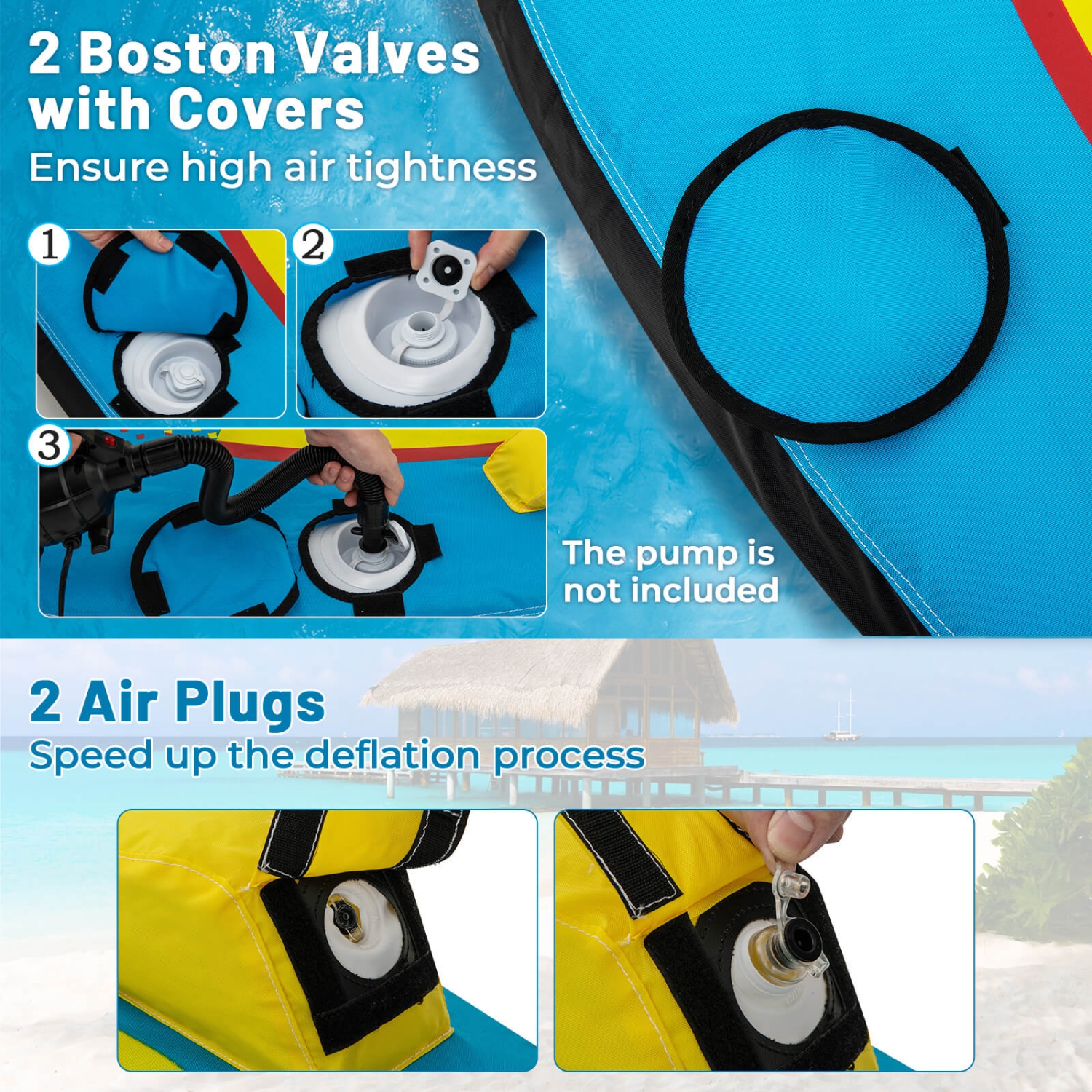 Costway Towable Tube for Boating 1-3 Person Inflatable Boat Tube for Youth & Adult