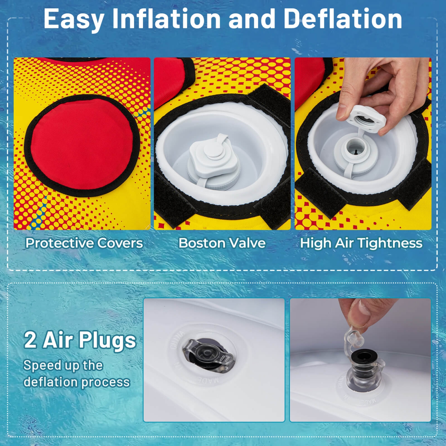 Bouée tractable pour bateau gonflable pour 1 ou 2&nbsp;personnes de Costway pour jeunes et adultes