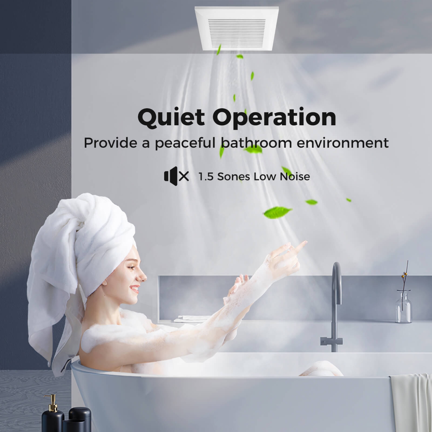 Ventilateur de plafond 80 pi3/min de Costway pour salle de bain avec boîtier en métal, conduit blanc de 4&nbsp;po