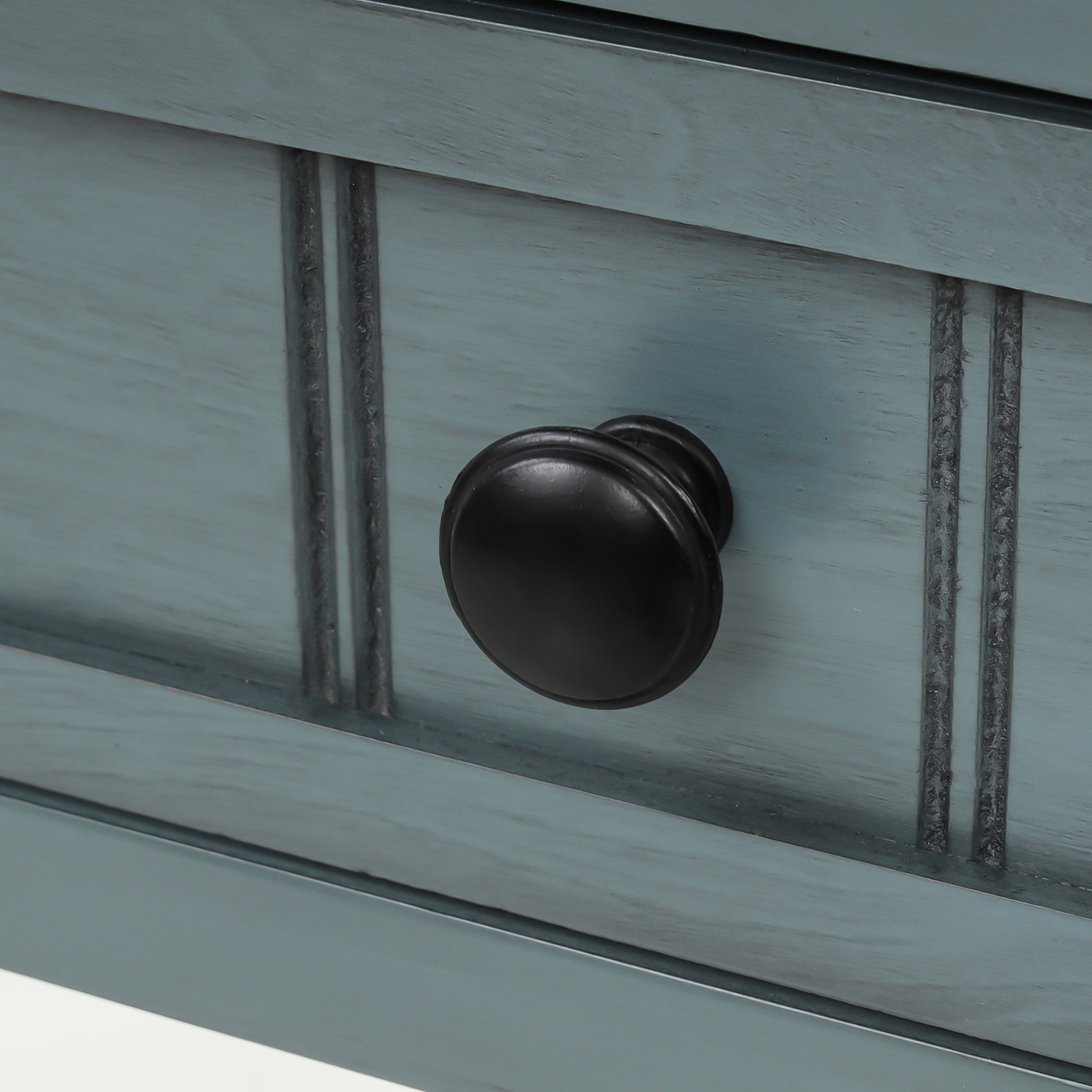 Kepooman Narrow Console Table with Three Storage Drawers and Bottom Shelf for Entryway and Living Room - Navy