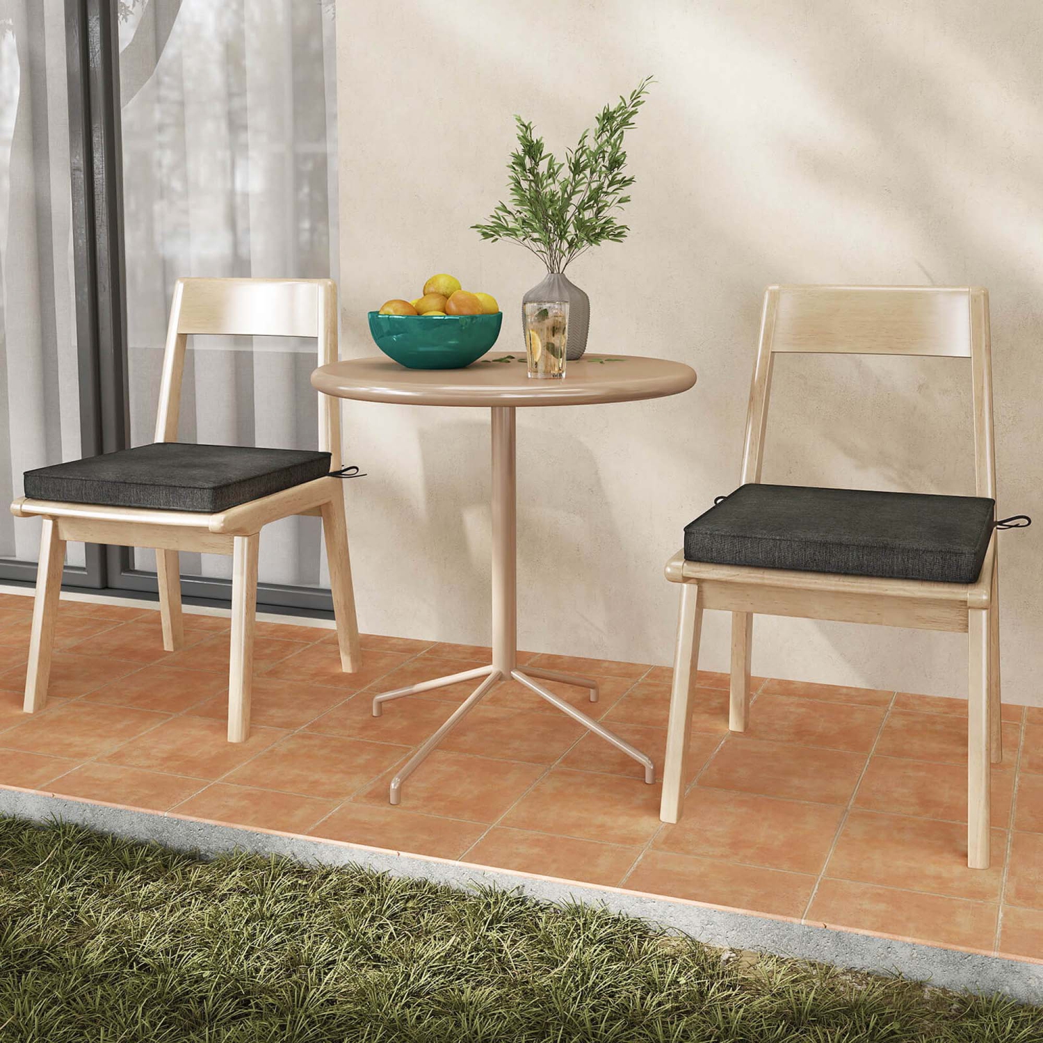 Costway Outdoor Chair Cushion Set of 2/4/6 Waterproof Fade-Resistant Olefin Seat Cushions Brown/Navy/Gray/Black