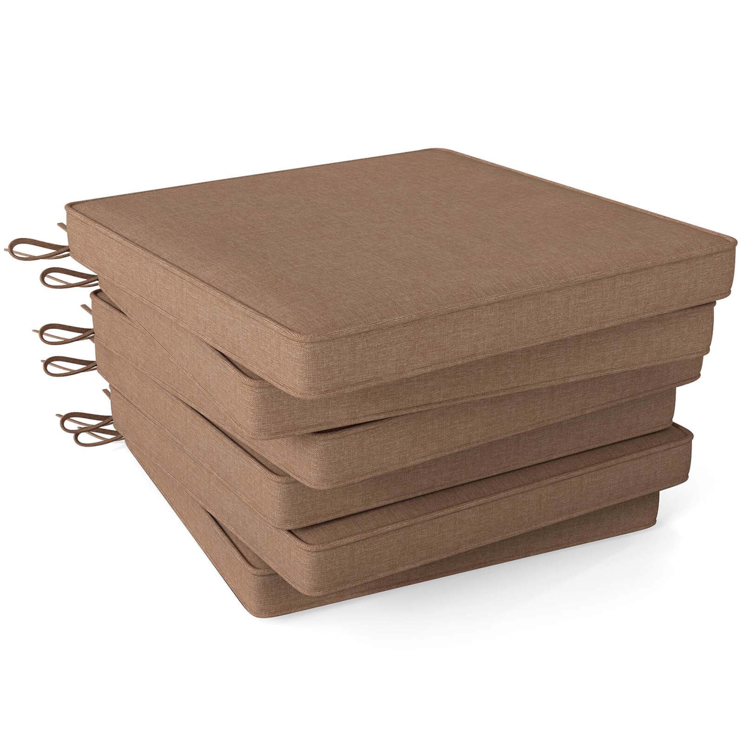 Costway Outdoor Chair Cushion Set of 2/4/6 Waterproof Fade-Resistant Olefin Seat Cushions Brown/Navy/Gray/Black