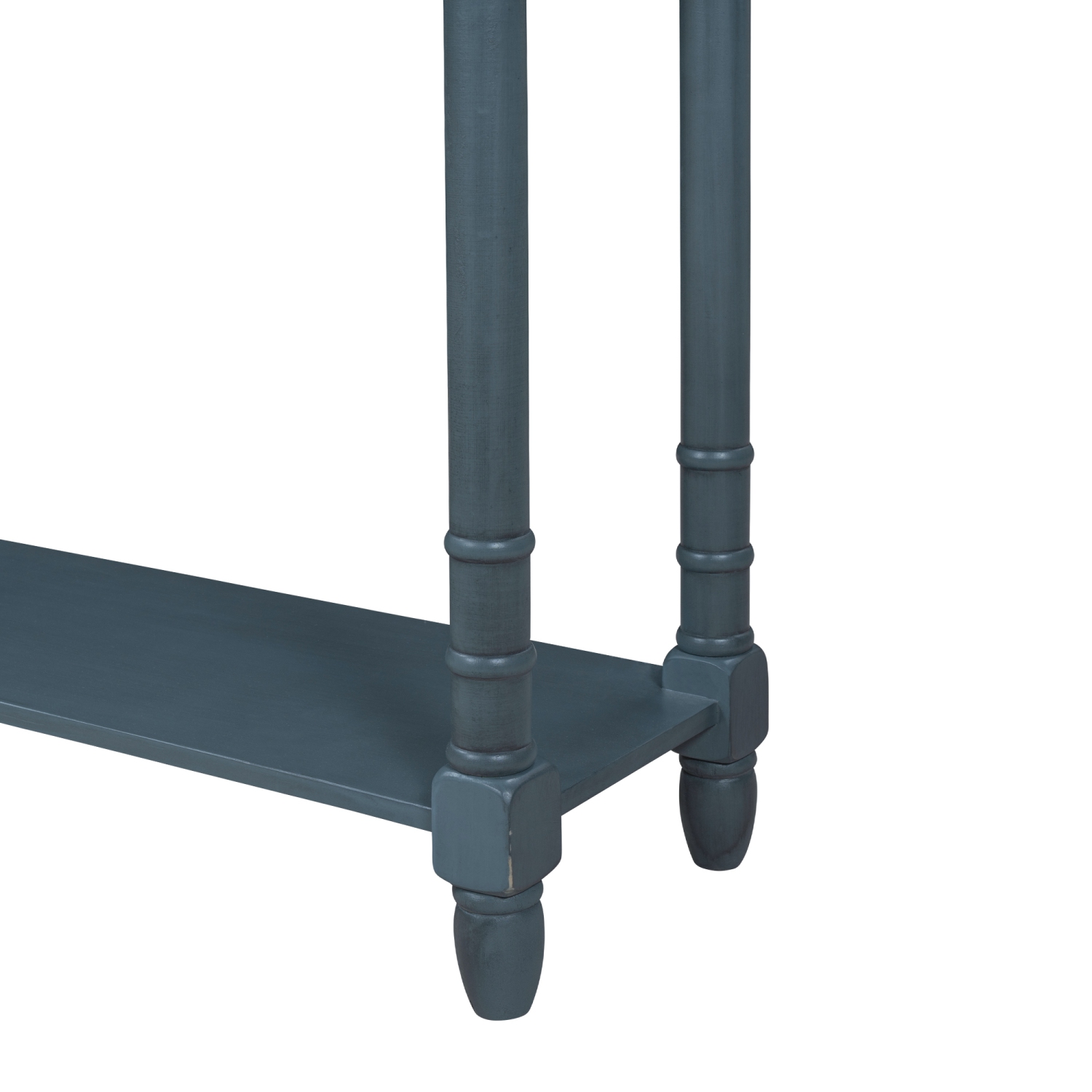 Table console/sofa Kepooman à assemblage facile avec deux tiroirs de rangement et tablette inférieure pour le salon - Bleu marine