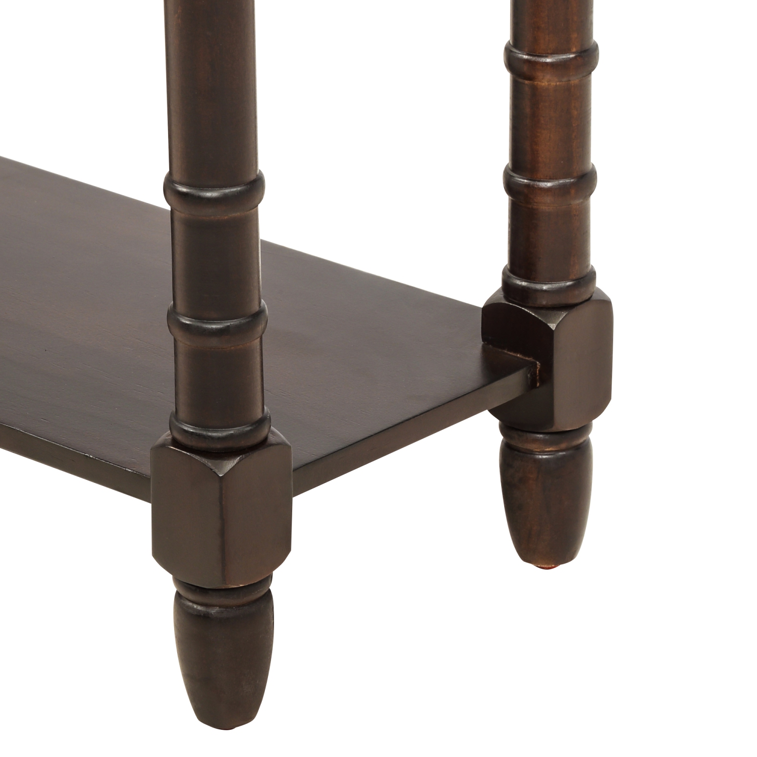 Table console/sofa Kepooman à assemblage facile avec deux tiroirs de rangement et tablette inférieure pour le salon - Espresso