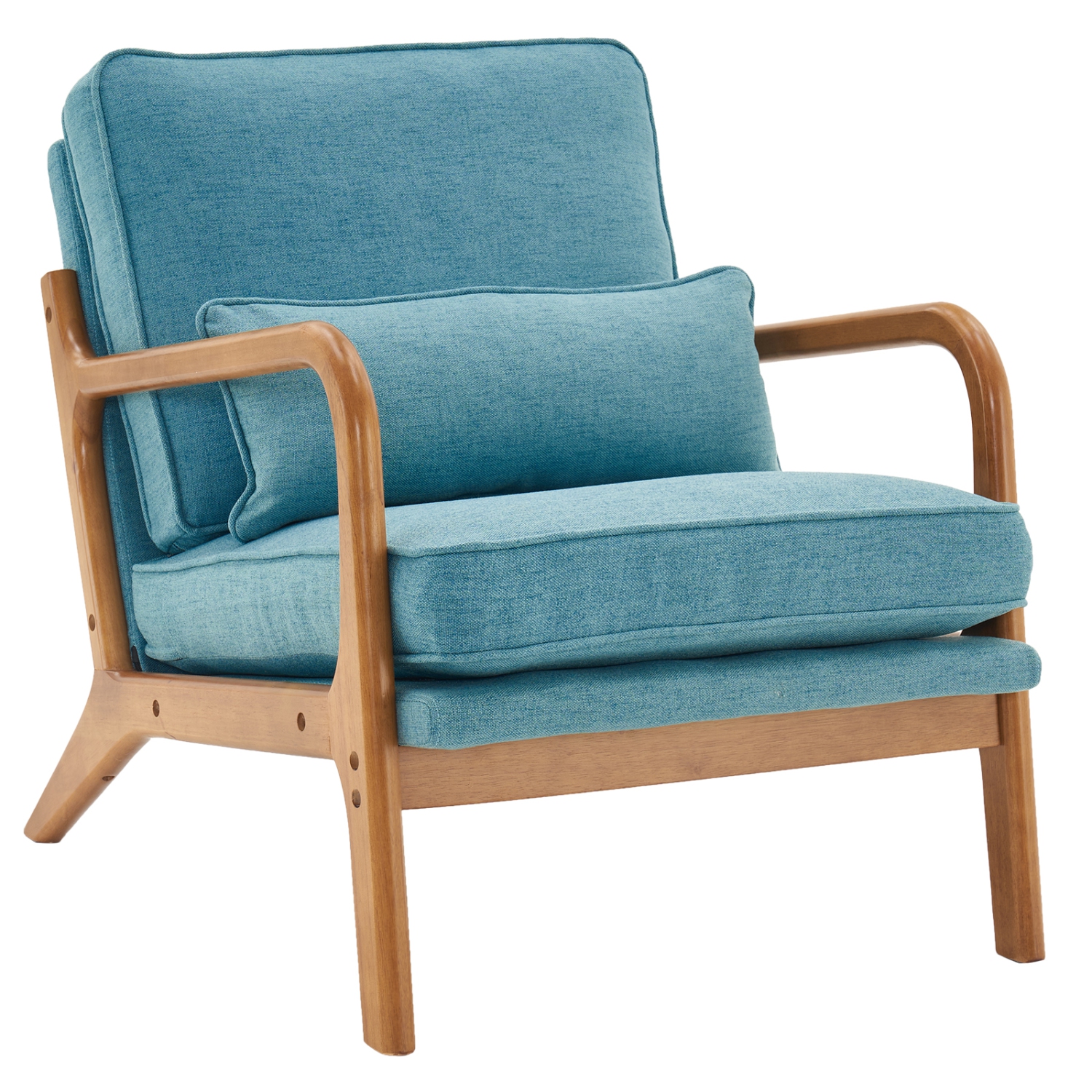 Karl Home Mid Century Solid Wood Accent Chair Teal