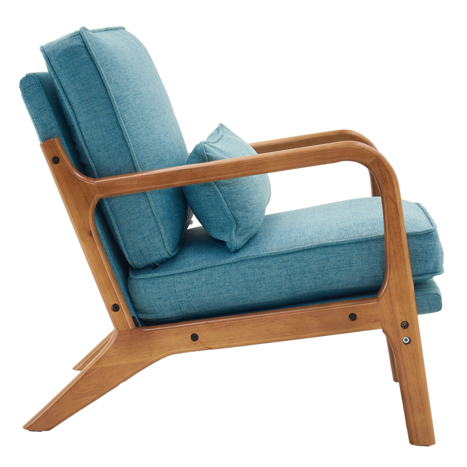 Karl Home Mid Century Solid Wood Accent Chair Teal
