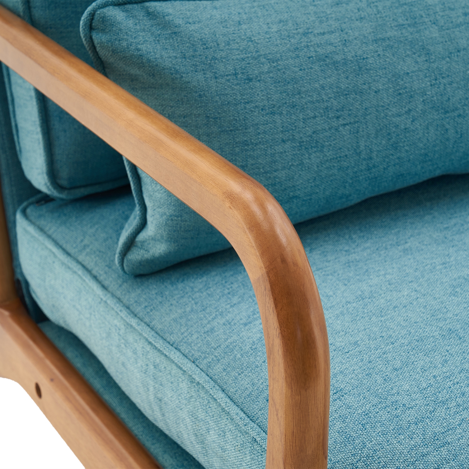 Karl Home Mid Century Solid Wood Accent Chair Teal