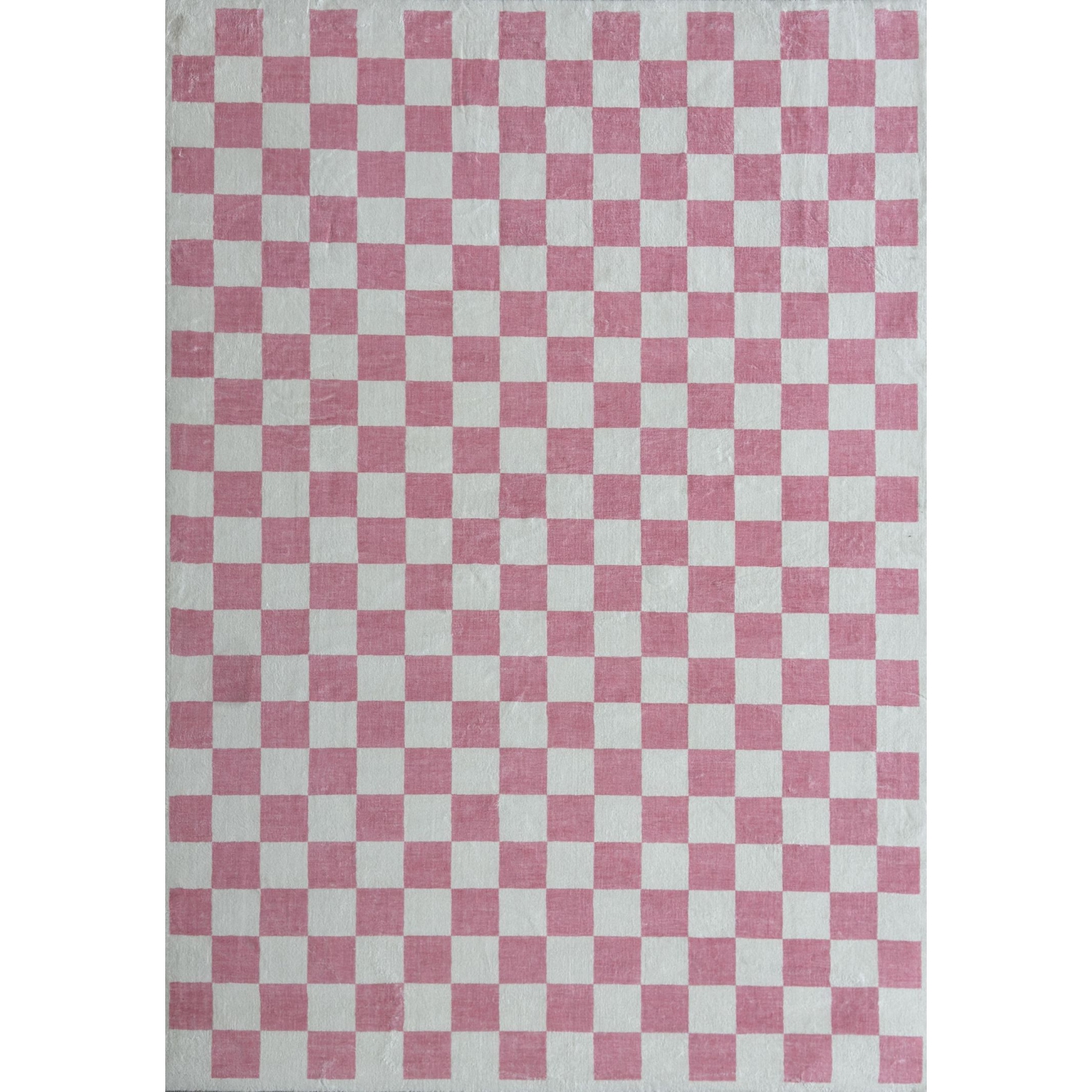 Tapis moderne à damiers rose/blanc Branch Jaque de West Hampton