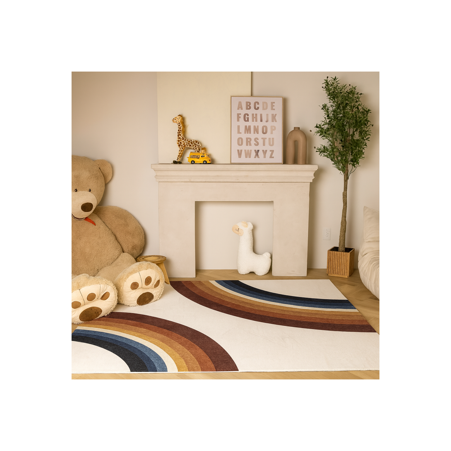 Rug Branch Marlow Modern Stars Cream Kids Area Rug
