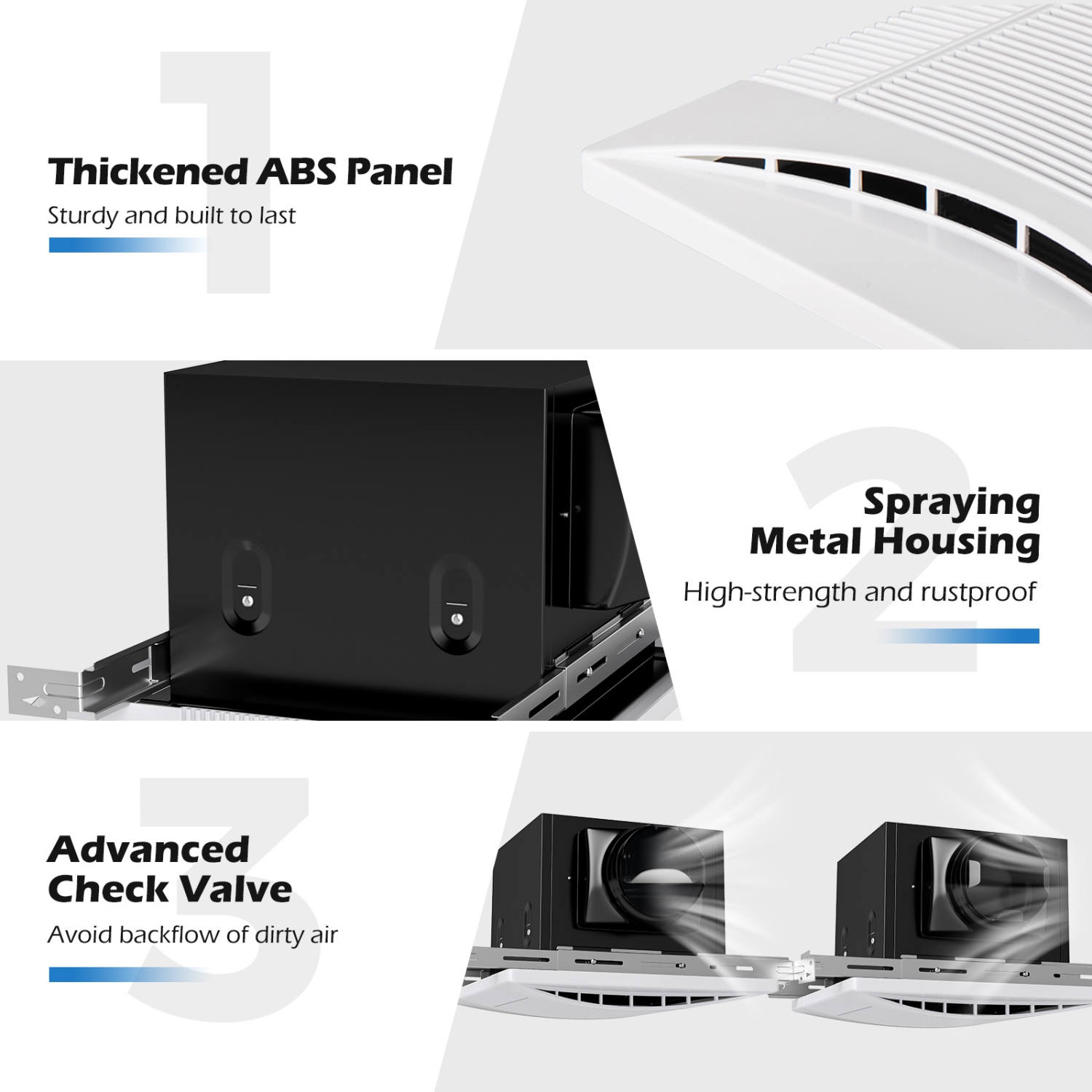 Costway Bathroom Exhaust Fan 110 CFM Ceiling Mount Exhaust Ventilation Fan