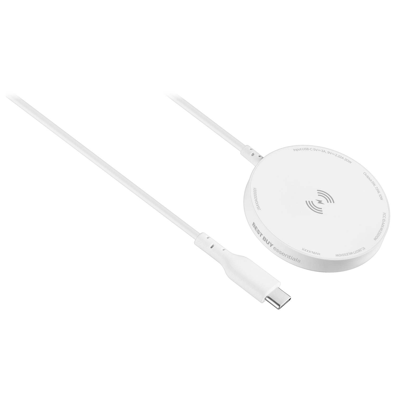 Chargeur sans fil 10 W de Best Buy Essentials - Blanc - Exclusivité de Best Buy